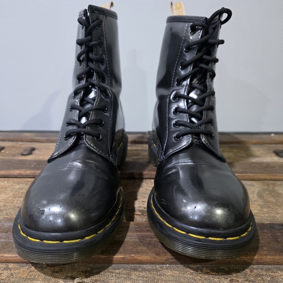 Dr. Martens Shoes - Dr. Martens 1460 Vegan Chrome Classic Synthetic Lace-Up 8 Eye Combat Boots. 9